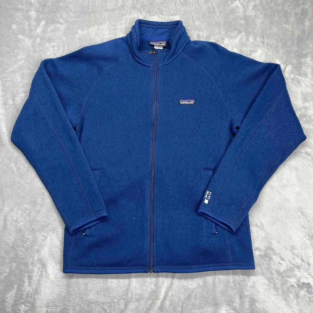 Patagonia Davenport Partners Jacket Mens M Blue Fleece Lined‎ Mock Neck Full Zip